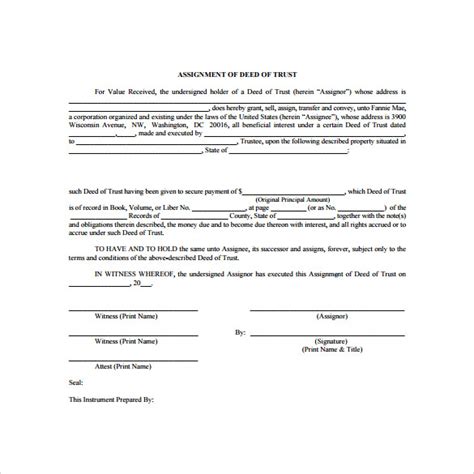 Free Printable Deed Of Trust Form Printable Forms Free Online
