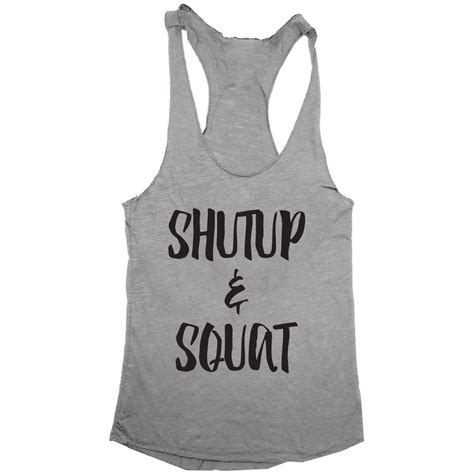 shut up and squat womens tri blend racerback tank womens workout tank athletic tank tops gym