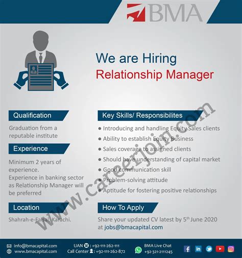 Bma Capital Management Limited Jobs Relationship Manager