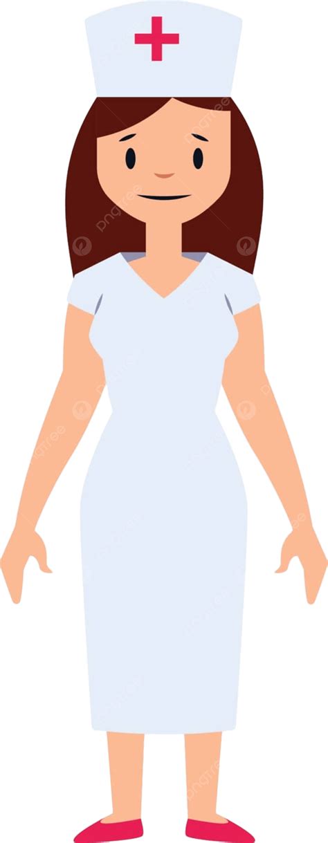Illustration Of A Female Nurse Cartoon In Vector Format Against A White