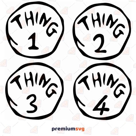 Thing 1 Svg Thing 2 Svg 1 To 9 Dr Seuss Svg Cut Files
