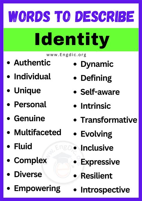 20 Best Words To Describe Identity Adjectives For Identity Engdic