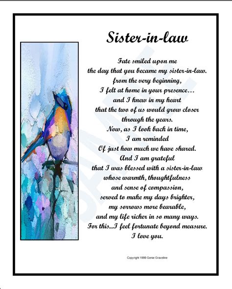 Sister In Law Poem Digital Download Sister In Law T Etsy