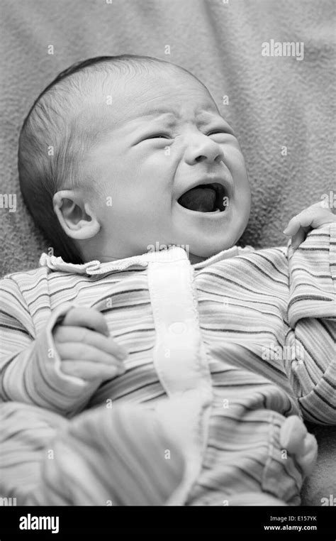Portrait Of Newborn Baby Crying Stock Photo Alamy
