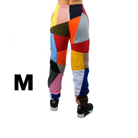 Unique Colorful Patchwork Sweatpants High Quality Fabric Pants Women
