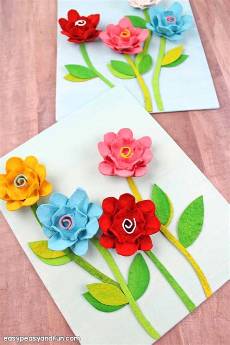 Egg Carton Flowers Recycled Egg Carton Crafts Easy Peasy And Fun