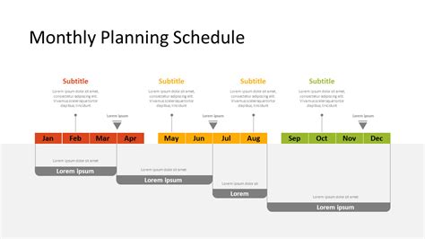 Monthly Planning Schedule Template Designtimelinesingle Slides