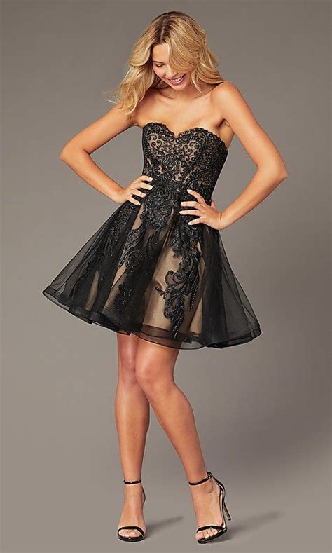 Jvnx By Jovani Corset Black Short Homecoming Dress Idee Vestito