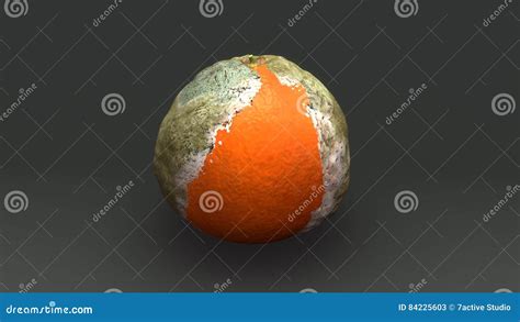 Bad Rotten Orange Food Waste Vector Isolated Citrus Fruit Rot Royalty
