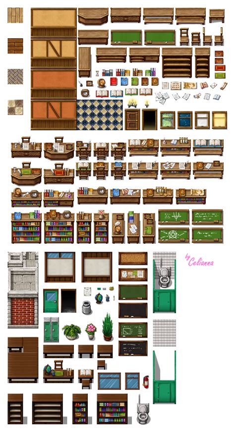 Pixanna Interior Tiles Pixel Art Games Game Design Rpg Maker