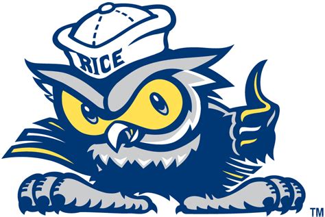 William Marsh Rice University Owls Mascot Logo An Owl 🦉 Colored In