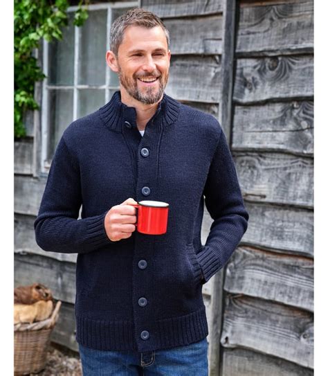 Dark Navy 100 Pure Wool Button Everyday Cardigan Woolovers Uk