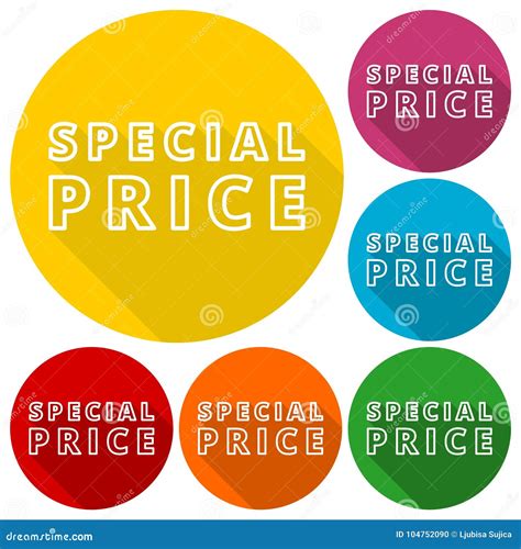 Special Price Icons Set With Long Shadow Stock Vector Illustration Of