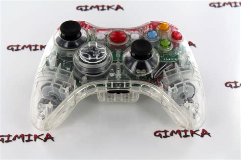Crystal Clear Red Illuminating Xbox 360 Game Controller Game