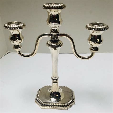 Sheffield Silver Plate Italy Candelabra 3 Light Candle Stick Holder