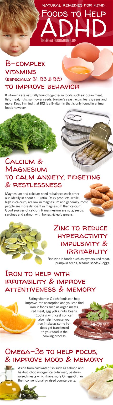 Natural Remedies For Adhd Nutrients For Adhd Infograph