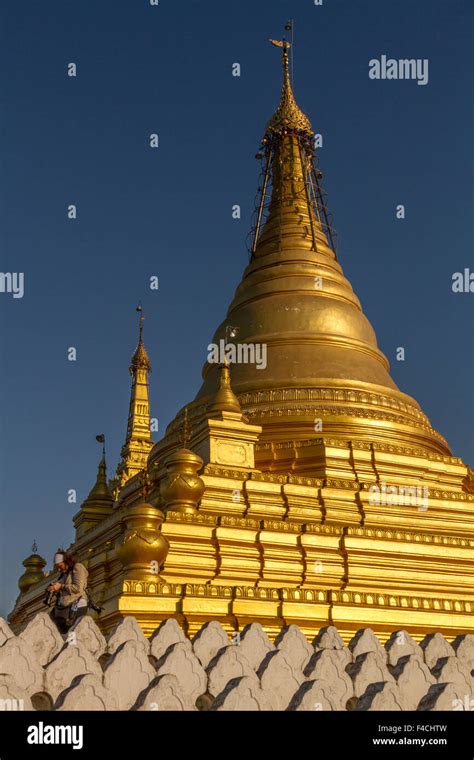 Kuthodaw Pagoda Called The Worlds Largest Book Mandalay Myanmar Stock
