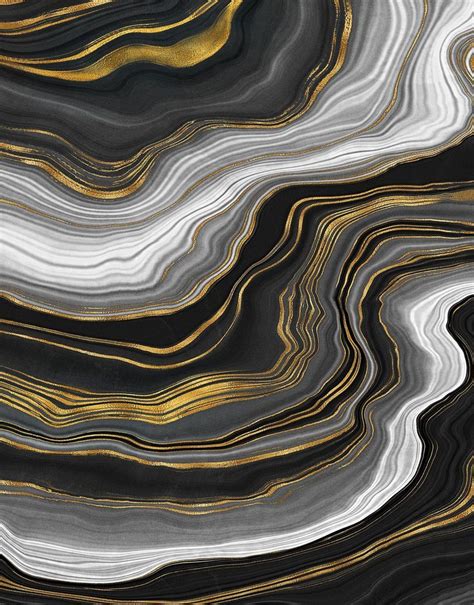 Black And Gold Abstract Marble Stone Pattern Peel And Stick Wallpaper