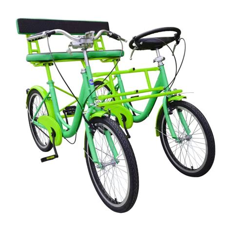 Side By Side Two Seat Bicycle Travel Scenic Double Public Green Bike