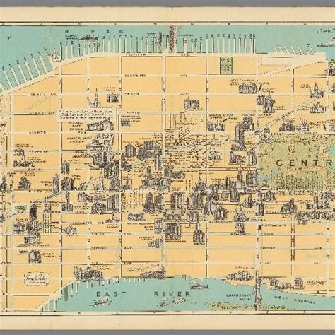 Pictorial Map Of New York City In 1926 地図