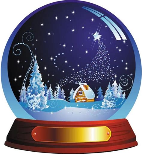 Beautiful Christmas Snow Globe With Winter Scene Vector Free Vector In Encapsulated Postscript