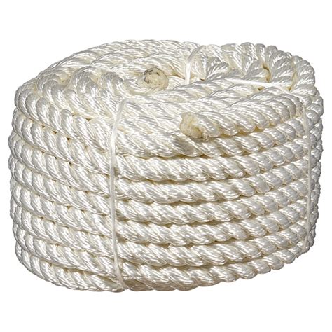 Ben Mor Twisted Nylon Rope 3 Strand 12 X 50 White 60306 Pre Rona