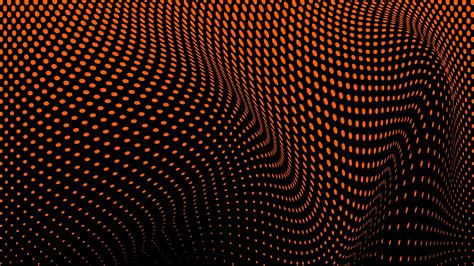 Orange Mesh Points Distortion Black Background 4k Hd Abstract