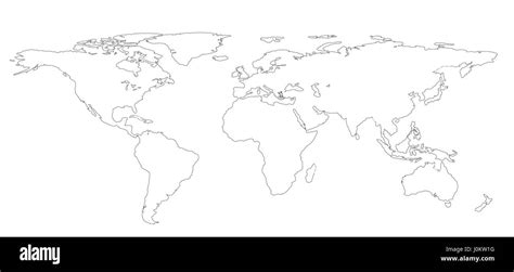Worldmap Vector Template Map For Infographic Gray Blank Silhouette Images