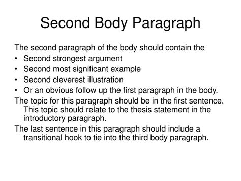 Thesis Statements Topic Sentences Transition Sentences And Body