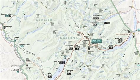 Glacier National Park Area Road Map Printable Map Of Glacier National