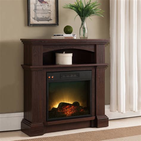 Prokonian Electric Fireplace with 31 inch Mantel, Mahogany - Walmart.com