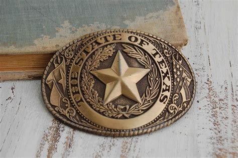 Texas Star Belt Buckle Brass The Lone Star State Country