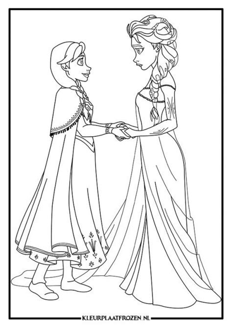 Anna en Elsa Kleurplaat Frozen para colorir, Frozen, Colorir
