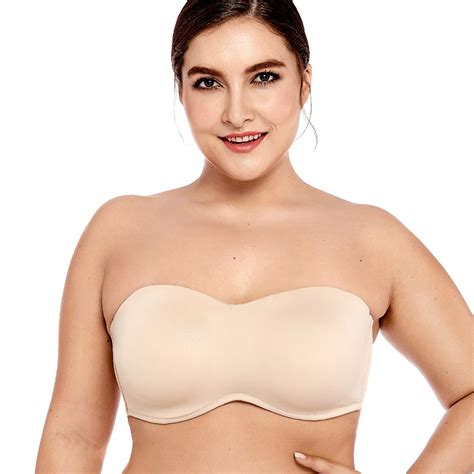 Womens Smooth Seamless Invisible Underwire Strapless Minimizer Bra In