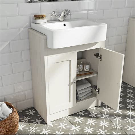 Classica Chalk White Vanity Unit With Semi Recessed Basin — Wise Bathrooms