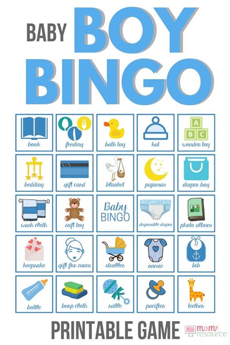 Print them and play baby shower bingo with your friends and families! Printable Baby Shower Bingo Boy Cards - 80 Boy Bingo Cards ...