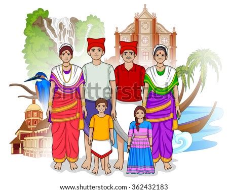 Chhattisgarh, state in central india. Vector Design Bengali Family Showing Culture Stock Vector ...