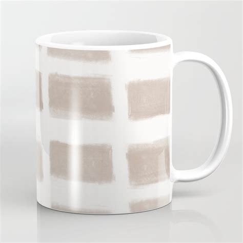 Brush Strokes Horizontal Lines Nude On Off White Coffee Mug By Form