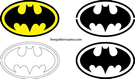 Batman Logo Symbol And Silhouette Stencil Vector Freepatternsarea