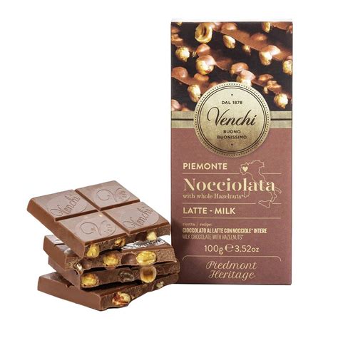 Venchi Milk Chocolate Bar With Whole Hazelnuts Ciocolata 100 Gr