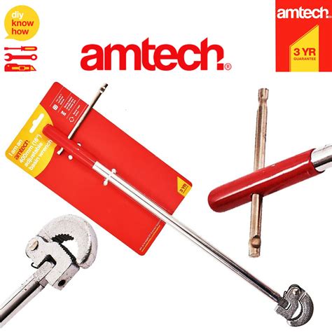 16 Amtech Plumbers Adjustable Basin Wrench Fixed Taps Spanner Diy Sin