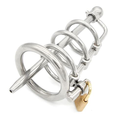 metal cock ring urethral sounds penis plugs stainless steel male chastity device bird lock penis