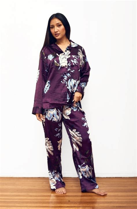 3 Piece Pretty Purple Satin Pajama Caftans By Winlar