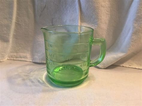 Vintage Depression Glass Hazel Atlas Green Measuring Cup Antique