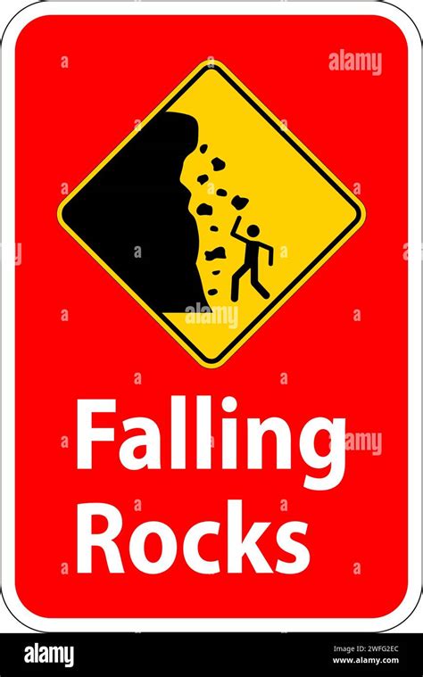 Road Warning Sign Falling Rocks Falling Ice Stock Vector Image And Art