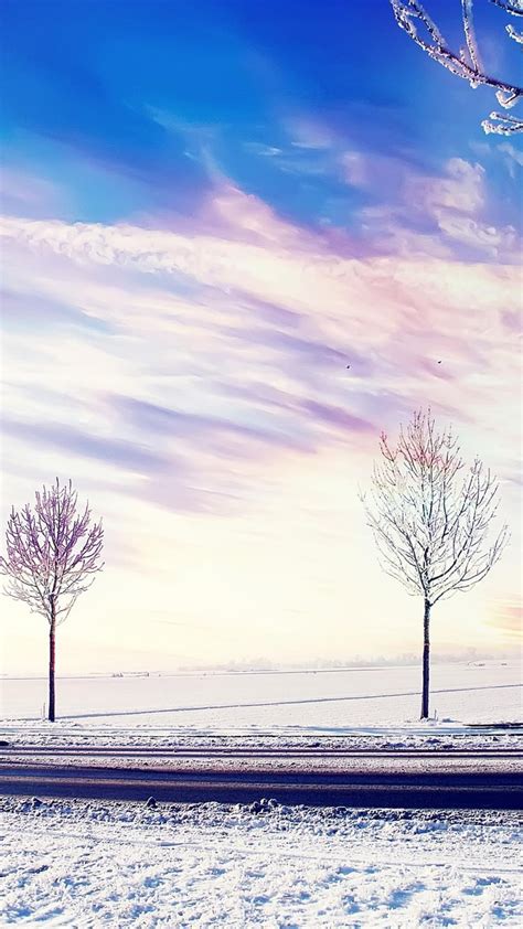 1080x1920 Sunbeam Landscape Snow Winter Trees Nature Hd For