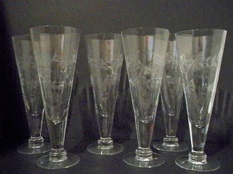 1950s vintage barware tall pilsner beer glasses in clear vintage barware pilsner beer glass set