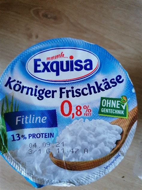 Kalorien Nährwerte von körnigem Frischkäse fitline 0 8 Fett