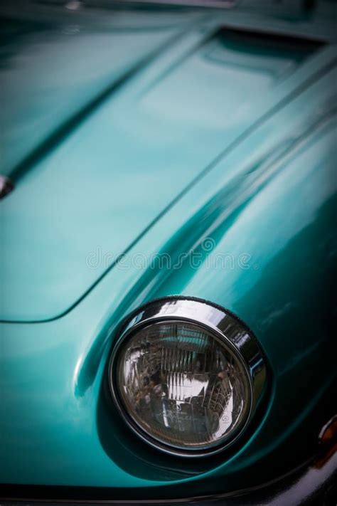 Headlight Of A Vintage Classic Car Stock Image Image Of Automobile