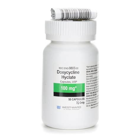 Doxycycline Hyclate 100mg 50 Capsulesbottle Mcguff Medical Products